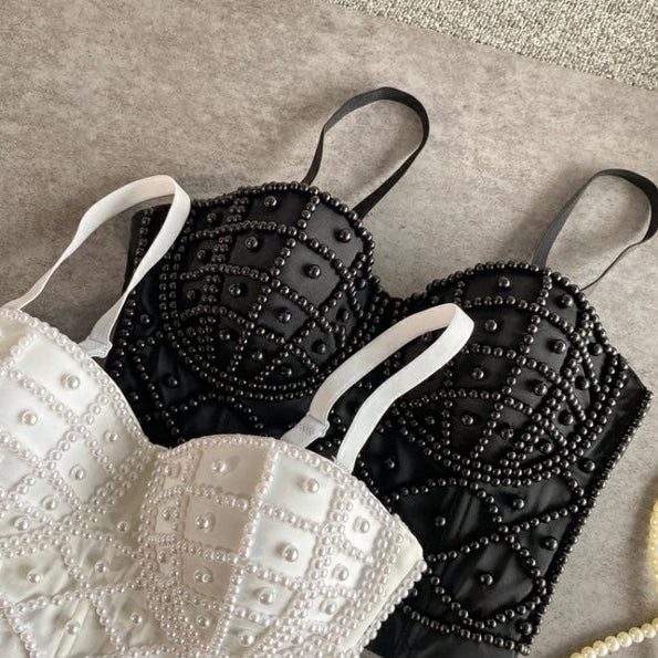 Pearl Embellished Corset Top